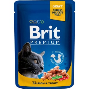 BRIT PREMIUM CAT Adult Łosoś i Pstrąg (saszetka)