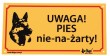 DINGO Tabliczka ostrzegawcza - "Uwaga, pies nie-na-żarty"