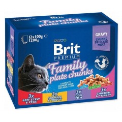 BRIT PREMIUM CAT Family Plate saszetki w sosie 12x 100g