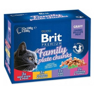 BRIT PREMIUM CAT Family Plate saszetki w sosie 12x 100g