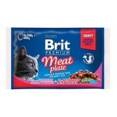 BRIT PREMIUM CAT Meat Plate Gravy saszetki w sosie (4x 100g)