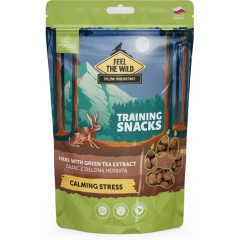 POKUSA FEEL THE WILD Smaczki treningowe Calming Stress - zając z zieloną herbatą 200g PROMO Krótki termin