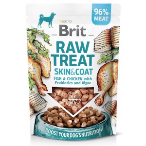 BRIT Raw Treat Skin and Coat Fish and Chicken with Probiotics and Algae 40g