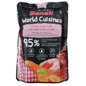 SUPER BENEK World Cuisines Karma dla kotów - cielęcina w marchwekowej galaretce 100g