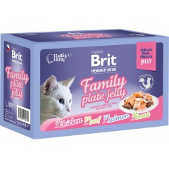 BRIT PREMIUM CAT Family Plate Box Jelly saszetki z galaretką (12x 85g)