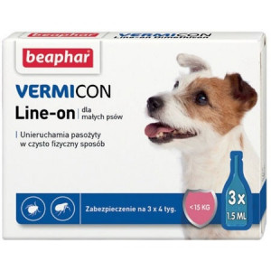 BEAPHAR Vermicon Line-On Dog - 3 pipety kropli przeciwpchłowych