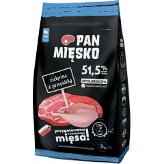 PAN MIĘSKO Cielęcina z przepiórką dla szczeniąt - rozmiar chrupek: L (duży) 3kg