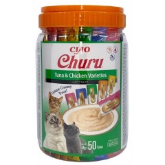 INABA CAT CHURU Varieties Tuna & Chicken 50x14g (700g)