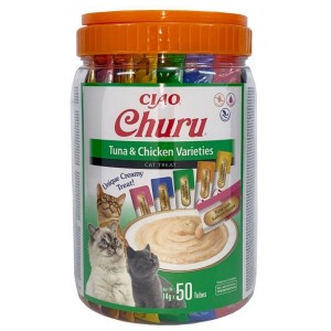 INABA CAT CHURU Varieties Tuna & Chicken 50x14g (700g)