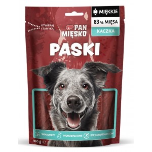 PAN MIĘSKO Przysmak dla psa Paski Kaczka (12 szt/op) 100g