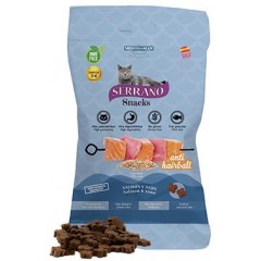 SERRANO Snack kot Anti Hairball Łosoś i tuńczyk 50g
