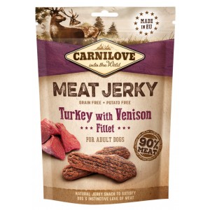 CARNILOVE JERKY Turkey with Venison Fillet 100g