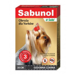 SABUNOL Obroża ozdobna dla psa 35cm - czarna PROMO Krótki termin