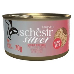 SCHESIR Silver Kurczak z kaczką - mus z siekanym mięsem 70g (puszka)