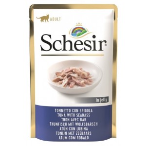 SCHESIR Cat Tuńczyk z okoniem w galaretce 85g (saszetka)