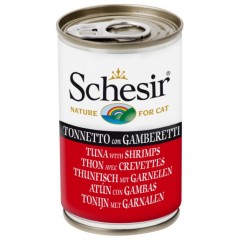 SCHESIR Cat Tuńczyk z krewetkami w galaretce 140g (puszka)