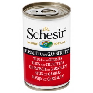 SCHESIR Cat Tuńczyk z krewetkami w galaretce 140g (puszka)