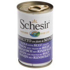 SCHESIR Cat Tuńczyk z wołowiną w galaretce 140g (puszka)