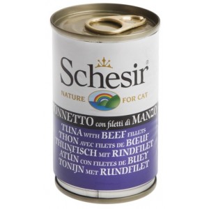 SCHESIR Cat Tuńczyk z wołowiną w galaretce 140g (puszka)
