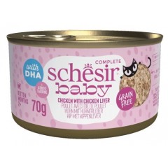 SCHESIR Cat Mini Filety z kurczaka z wątróbką w bulionie 70g (puszka)