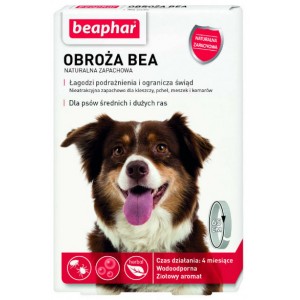 BEAPHAR Obroża BEA naturalna zapachowa M/L - obroża ochronna