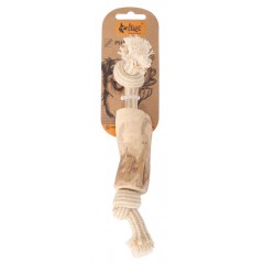 DINGO Gryzak z drewna kawowego na sznurze DAW WĘZŁY 22 cm