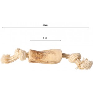 DINGO Gryzak z drewna kawowego na sznurze DAW WĘZŁY 22 cm