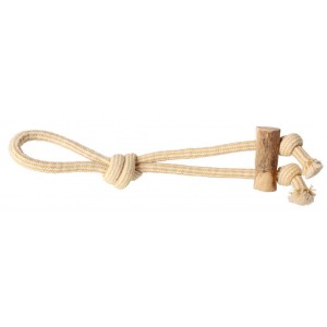 DINGO Gryzak z drewna kawowego na sznurze PRZECIĄGACZ 37 cm