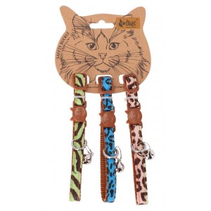 DINGO Komple obroży dla kota (18-28 cm) 3 szt. LEOPARD