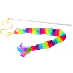 DINGO Wędka dla kota WORM (45 cm + 50 cm)