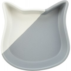 TRIXIE Miska ceramiczna dla kota w kształcie głowy kota 0,2l/13 cm - szara/biała