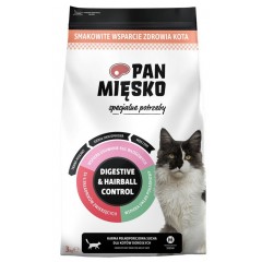 PAN MIĘSKO Specjalne potrzeby dla kota Digestive and Hairball Control rozm. M