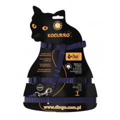 DINGO Szelki ze smyczą dla dużych kotów KOCURRO - granatowy