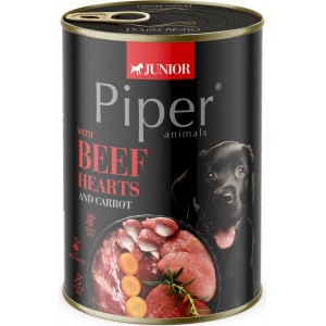 PIPER Junior z sercami wołowymi i marchewką 400g 
