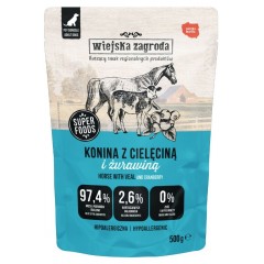 WIEJSKA ZAGRODA PIES Konina z cielęciną 500g (saszetka)