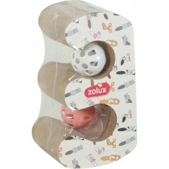 ZOLUX Drapka dla kota składana CHATOUILLE podwójna z piłkami i kocimiętką 17,5 x 17,5 x 17,5 cm