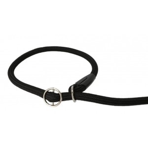 DINGO Smycz zaciskowa z linki Snake z regulowaną obrożą (1,2 cm x dł. 170 cm) - czarny