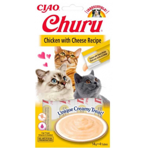 INABA CAT CHURU CHICKEN WITH CHEESE 4x14g (56g)