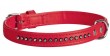 DINGO Obroża Glamour szer. 16 mm x 35 cm - czerwona