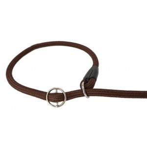 DINGO Smycz zaciskowa z linki Snake z regulowaną obrożą (1,2 cm x dł. 170 cm) - brązowy