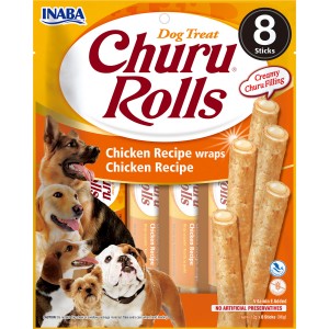 INABA DOG CHURU ROLLS CHICKEN WRAPS CHICKEN 8x12g