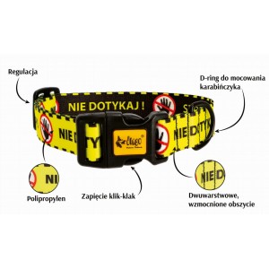 DINGO Obroża regulowana City - Nie Dotykaj