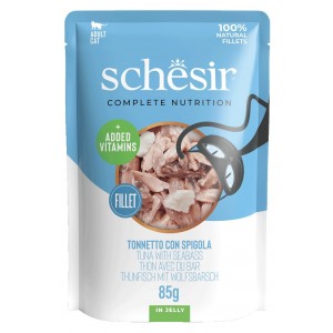 SCHESIR Cat Tuńczyk z okoniem w galaretce 85g (saszetka)