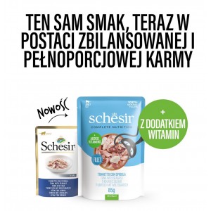 SCHESIR Cat Tuńczyk z okoniem w galaretce 85g (saszetka)