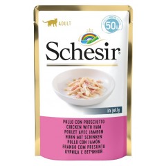 SCHESIR Cat Kurczak z szynką w galaretce 50g (saszetka)