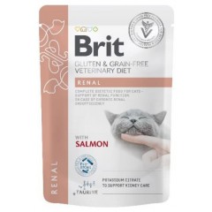 BRIT Veterinary Diets Cat Pouches Fillets in Gravy Renal 85g PROMO Krótki termin
