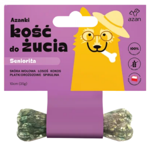 AZANKI Kość - Seniorita dla seniorów z łososiem, kokosem i spiruliną 10cm