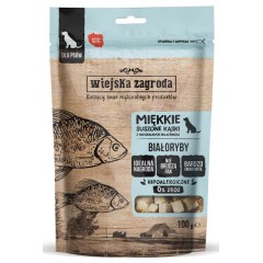 WIEJSKA ZAGRODA PIES Przysmaki Suszone Kąski Białoryby 100g PROMO Uszkodzenie