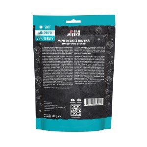 PAN MIĘSKO Przysmak dla psa Mini steki z indyka (dorosły) 80g