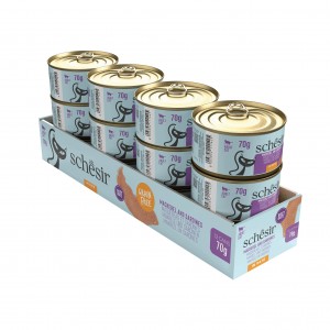 SCHESIR Cat Can Grill karma mokra dla kota pasta z sardynek i makreli 70g (puszka)